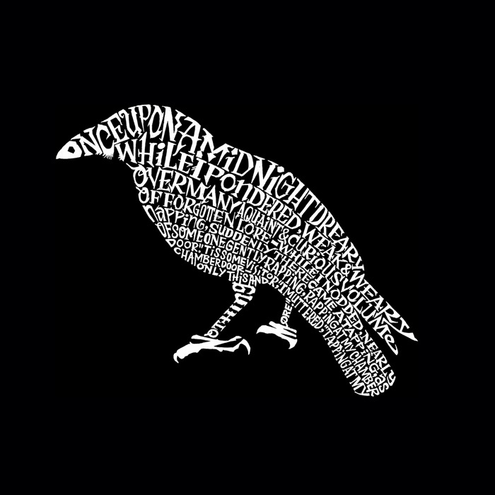 Men's Word Art T-shirt - Edgar Allen Poe's The Raven
