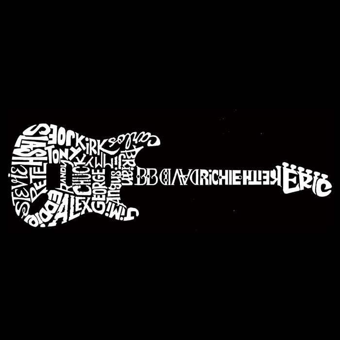 Men's Word Art T-shirt - Rock Guitar