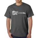 Gray Medium Men's Word Art T-shirt - Rock Guitar