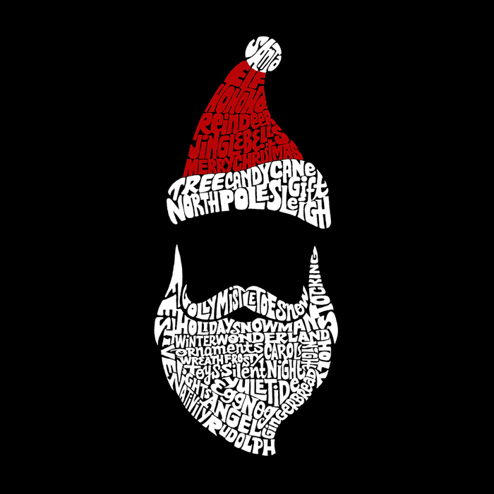 Mens Word Art T-shirt - Santa Claus