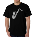 Black Large Mens Word Art T-shirt - Sax