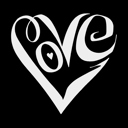  Mens Word Art T-shirt - Script Love Heart