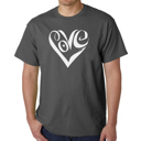 Mens Word Art T-shirt - Script Love Heart