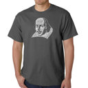 Gray XL Men's Word Art T-shirt - THE TITLES OF ALL OF WILLIAM SHAKESPEARE'S COMEDIES & TRAGEDIES