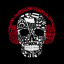  Men's Word Art T-shirt - Music Notes Skull