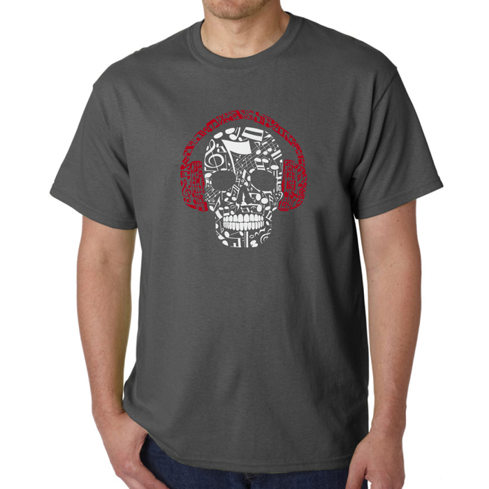 Men's Word Art T-shirt - Music Notes Skull