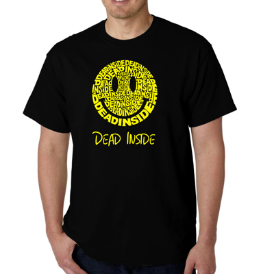 Mens Word Art T-shirt - Dead Inside Smile