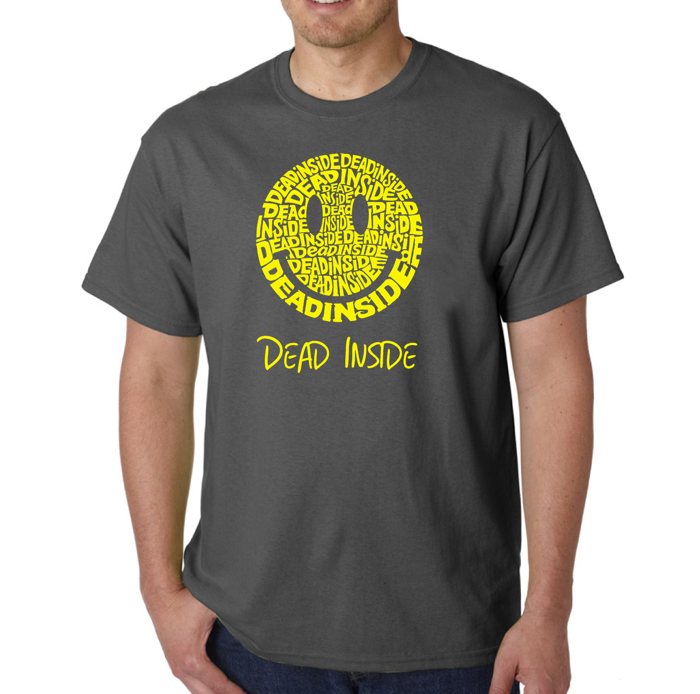 Mens Word Art T-shirt - Dead Inside Smile