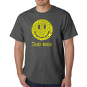 Gray Small Mens Word Art T-shirt - Dead Inside Smile