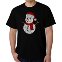 Black XXL Christmas Snowman - Mens Word Art T-Shirt