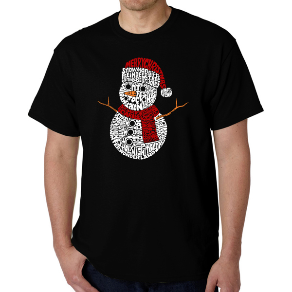 Christmas Snowman - Men's Word Art T-Shirt