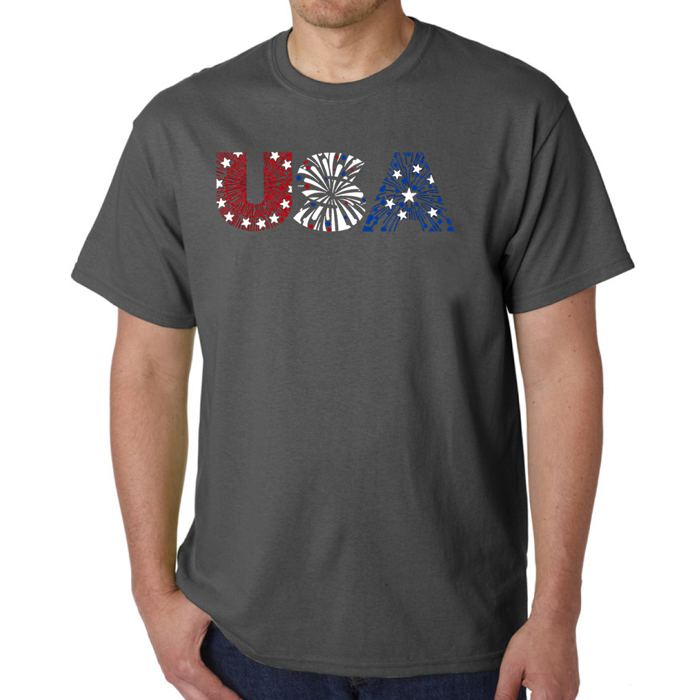 USA Fireworks - Mens Word Art T-Shirt