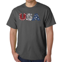 Gray Small USA Fireworks - Mens Word Art T-Shirt