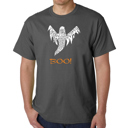 Gray Medium Halloween Ghost - Mens Word Art T-Shirt
