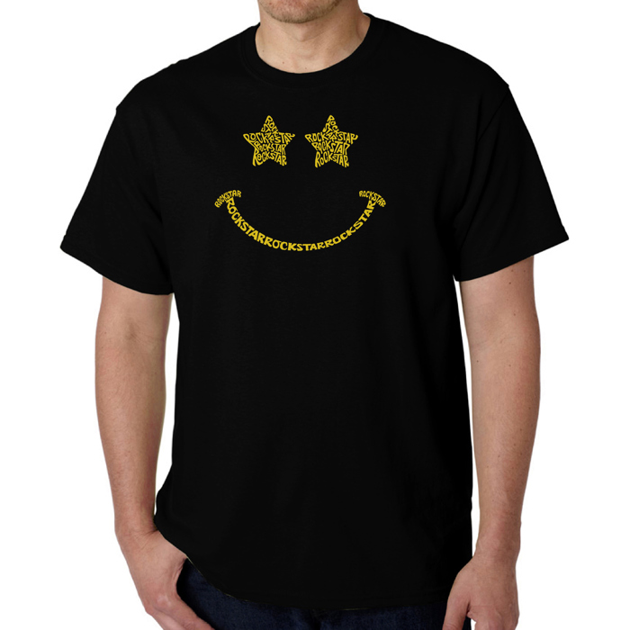 Mens Word Art T-shirt - Rockstar Smiley