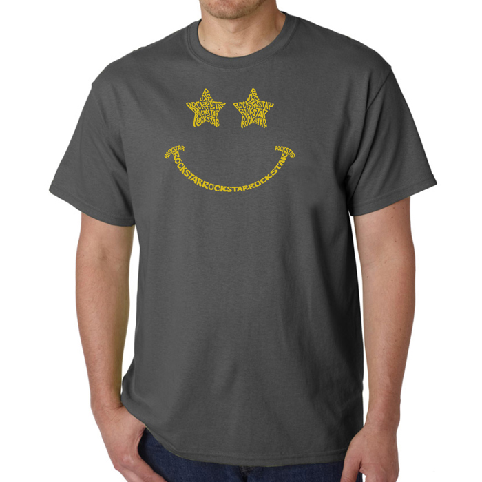 Mens Word Art T-shirt - Rockstar Smiley