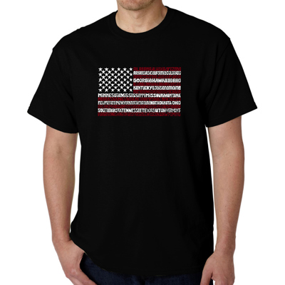 Mens Word Art T-shirt - 50 States USA Flag