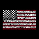  Men's Word Art T-shirt - 50 States USA Flag