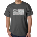Gray XXXXL Men's Word Art T-shirt - 50 States USA Flag