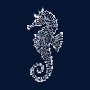  Men's Word Art T-shirt - Types of Seahorse