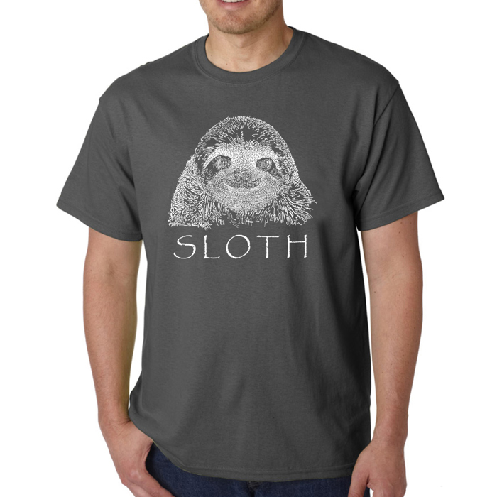 Mens Word Art T-shirt - Sloth