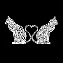  Cat Tail Hearts - Mens Word Art T-Shirt