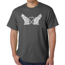 Gray XXXXL Cat Tail Hearts - Men's Word Art T-Shirt