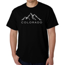 Black Large Mens Word Art T-shirt - Colorado Ski Towns