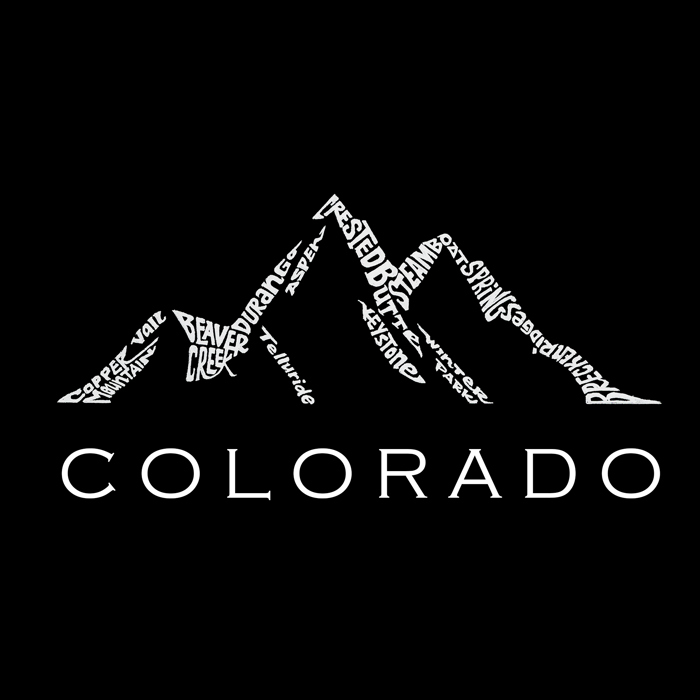 Men's Word Art T-shirt - Colorado Ski Towns