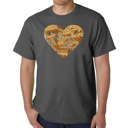 Gray Small Thanksgiving Heart - Mens Word Art T-Shirt
