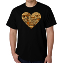 Black Large Thanksgiving Heart - Men's Word Art T-Shirt