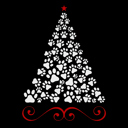  Paw Christmas Tree - Mens Word Art T-Shirt