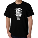 Black XXXXL Men's Word Art T-shirt - Guitar Head Music Genres