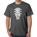 Gray Medium Men's Word Art T-shirt - Guitar Head Music Genres