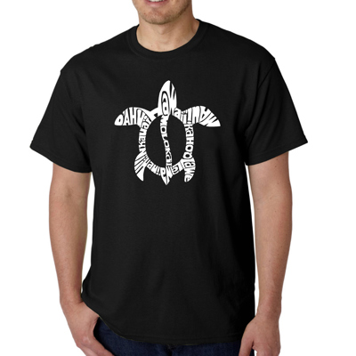 Mens Word Art T-shirt - Honu Turtle - Hawaiian Islands