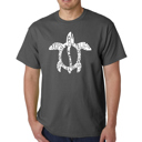 Gray XXL Mens Word Art T-shirt - Honu Turtle - Hawaiian Islands