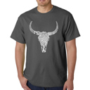 Gray XXL Men's Word Art T-shirt - Texas Skull