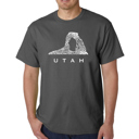 Gray XL Men's Word Art T-shirt - Utah