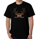 Black Small Peeking Reindeer - Men's Word Art T-Shirt