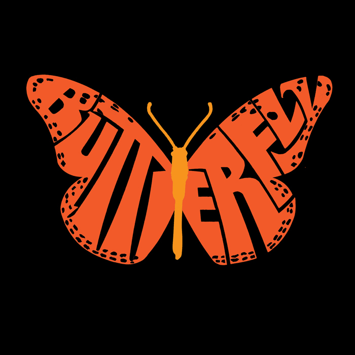 Butterfly - Mens Word Art T-Shirt
