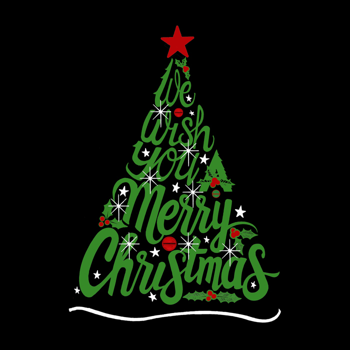 We Wish You A Merry Christmas - Mens Word Art T-Shirt