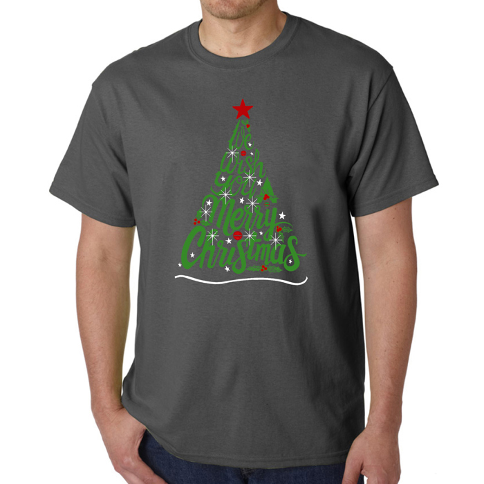 We Wish You A Merry Christmas - Mens Word Art T-Shirt