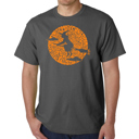 Gray Medium Men's Word Art T-shirt - Spooky Witch
