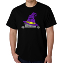 Black XXL Peeking Witch Cat - Men's Word Art T-Shirt