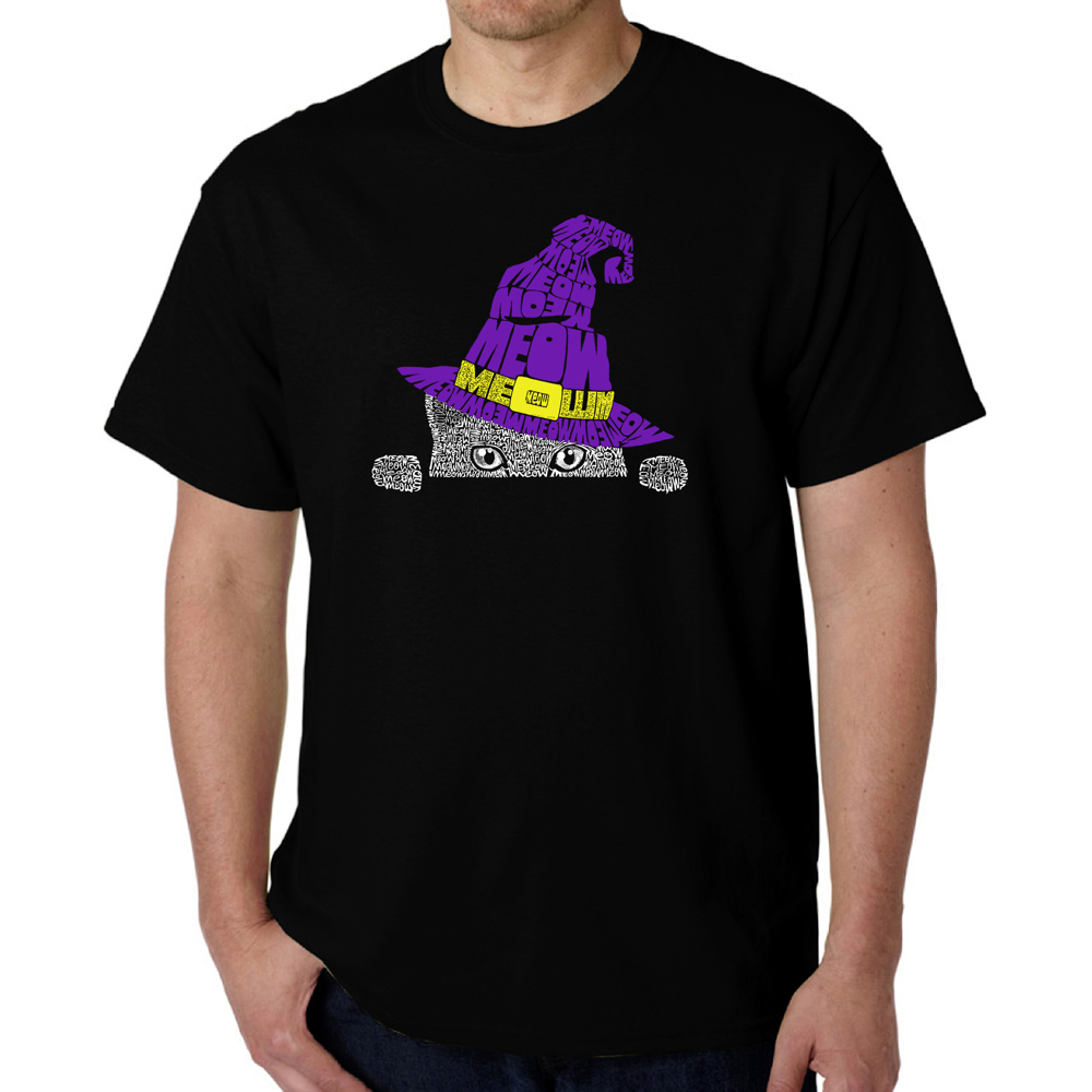 Peeking Witch Cat - Men's Word Art T-Shirt