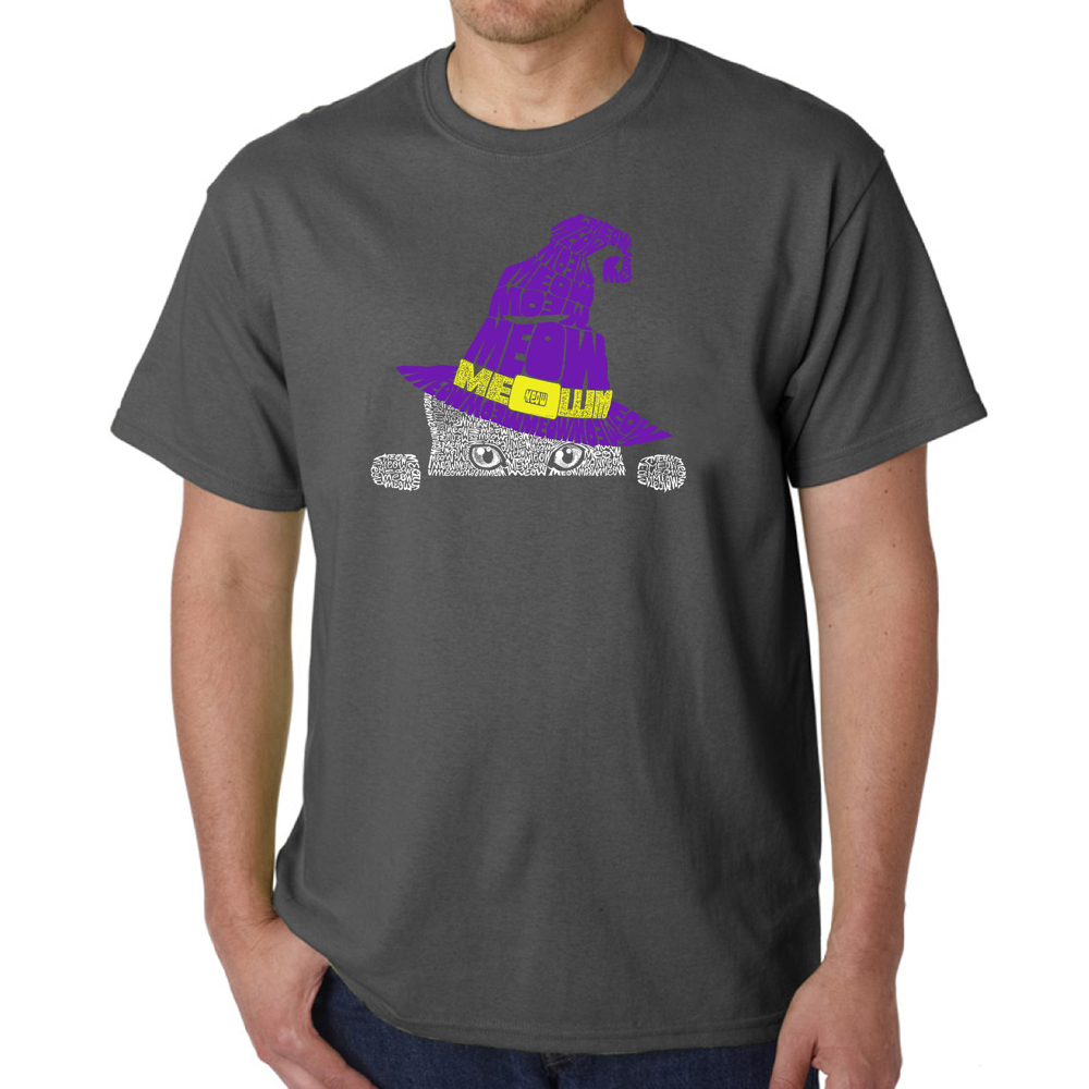 Peeking Witch Cat - Men's Word Art T-Shirt