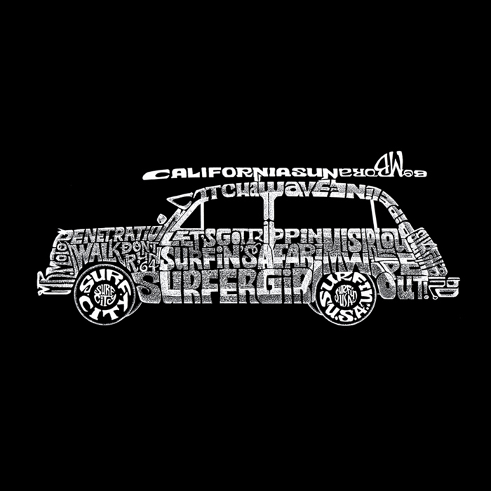 Men's Word Art T-shirt - Woody - Classic Surf Songs
