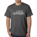 Gray XXXXL Men's Word Art T-shirt - Woody - Classic Surf Songs
