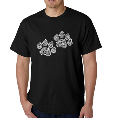 Mens Word Art T-shirt - Woof Paw Prints
