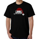 Black XXL Christmas Peeking Cat - Men's Word Art T-Shirt